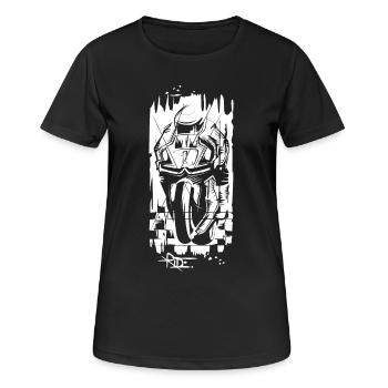 Superbike Illustration – Racing & Speed als Skizze - Frauen T-Shirt atmungsaktiv - Schwarz - Vorne - AI Model Female 172 light (172cm)
