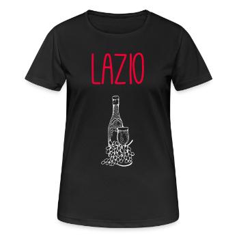 Lazio Wein & Pasta Illustration - Frauen T-Shirt atmungsaktiv - Schwarz - Vorne - AI Model Female 172 light (172cm)