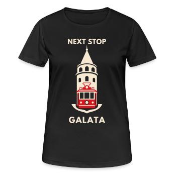 Nächste Haltestelle Galata-Tram - Frauen T-Shirt atmungsaktiv - Schwarz - Vorne - AI Model Female 172 light (172cm)