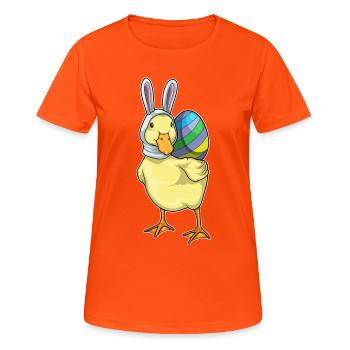 Oreilles de lapin de Pâques canard - T-shirt respirant Femme - orange néon - Devant - AI Model Female 172 dark (172cm)