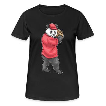 Panda Baseball Gant de baseball - T-shirt respirant Femme - noir - Devant - AI Model Female 172 light (172cm)