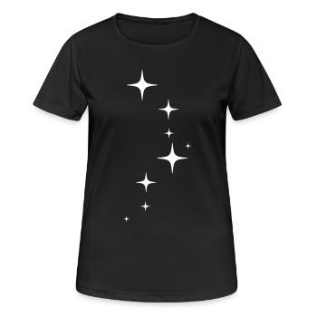 Sterne - Funkeln - Zeichen - Frauen T-Shirt atmungsaktiv - Schwarz - Vorne - AI Model Female 172 light (172cm)