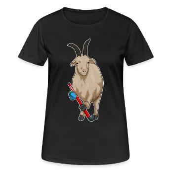 Croquant de hockey sur gazon Goat - T-shirt respirant Femme - noir - Devant - AI Model Female 172 light (172cm)
