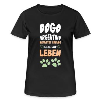Dogo Argentino Lebensfreude - Frauen T-Shirt atmungsaktiv - Schwarz - Vorne - AI Model Female 172 light (172cm)