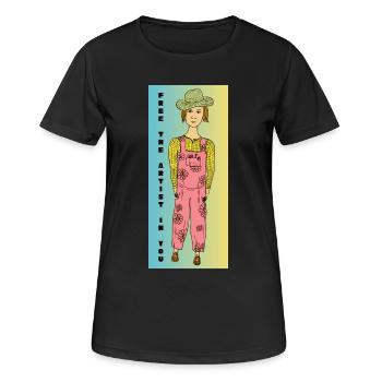 Libérez l’artiste en vous - T-shirt respirant Femme - noir - Devant - AI Model Female 172 light (172cm)