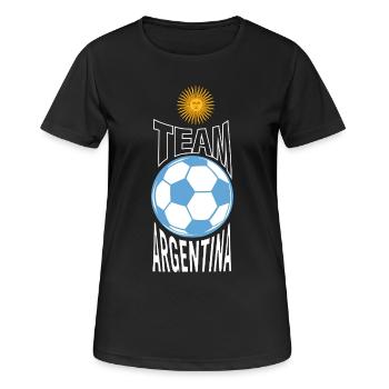 Argentinische Fußball Mannschaft Sonne Ball - Frauen T-Shirt atmungsaktiv - Schwarz - Vorne - AI Model Female 172 light (172cm)