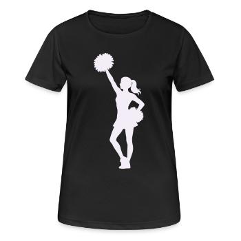 Cheerleading silhouette with pompoms - Women's Breathable T-Shirt - black - Front - AI Model Female 172 light (172cm)