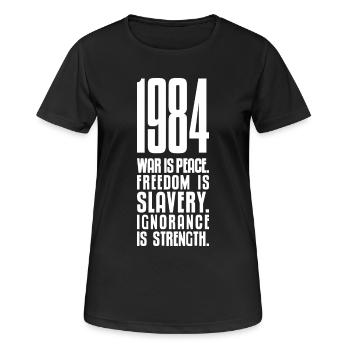 1984 (dunkel) - Frauen T-Shirt atmungsaktiv - Schwarz - Vorne - AI Model Female 172 light (172cm)