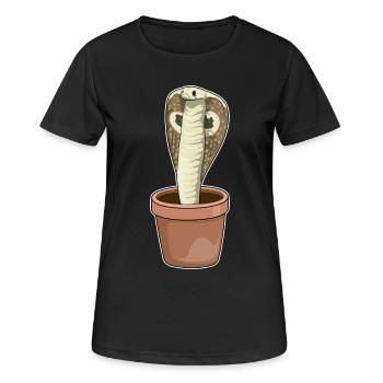 Schlange Blumentopf - Frauen T-Shirt atmungsaktiv - Schwarz - Vorne - AI Model Female 172 light (172cm)