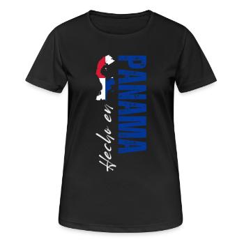 Fabriqué au Panama, né au Panama - T-shirt respirant Femme - noir - Devant - AI Model Female 172 light (172cm)