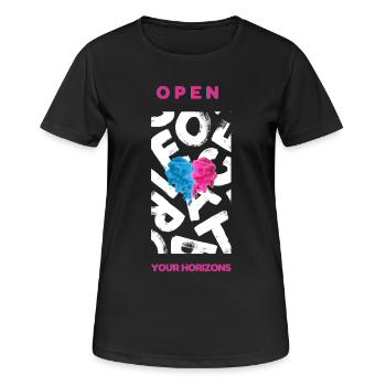 Open your horizons - Women's Breathable T-Shirt - black - Front - AI Model Female 172 light (172cm)