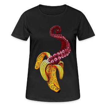 Wirbelnde Mutant-Banane - Frauen T-Shirt atmungsaktiv - Schwarz - Vorne - AI Model Female 172 light (172cm)