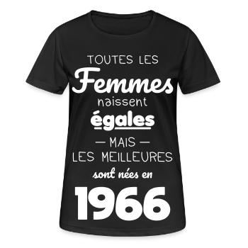 60 years old - The best were born in 1966 - Women's Breathable T-Shirt - black - Front - AI Model Female 172 light (172cm)