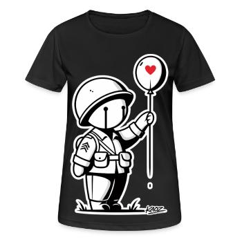 Liebevolle winzige Soldatenballon - Frauen T-Shirt atmungsaktiv - Schwarz - Vorne - AI Model Female 172 light (172cm)