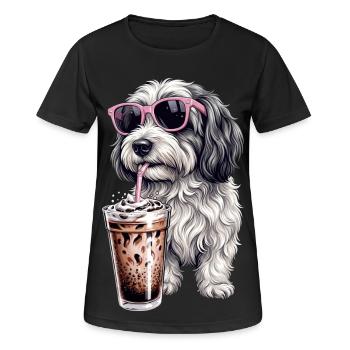 Havaneser  - Frauen T-Shirt atmungsaktiv - Schwarz - Vorne - AI Model Female 172 light (172cm)