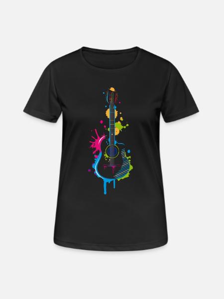 Graffiti guitar - Women's Breathable T-Shirt - black