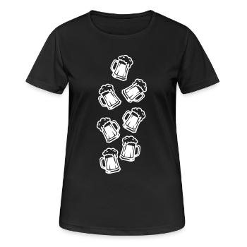 Beer Beer Glasses Beer Mug - Women's Breathable T-Shirt - black - Front - AI Model Female 172 light (172cm)