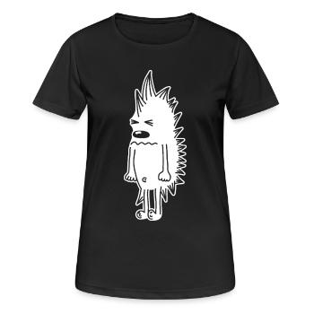 Mürrischer Igel – Kawaii Stachel Comic - Frauen T-Shirt atmungsaktiv - Schwarz - Vorne - AI Model Female 172 light (172cm)