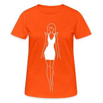 Das weiße Kleid - Frauen T-Shirt atmungsaktiv - Neonorange - Vorne - AI Model Female 172 dark (172cm)