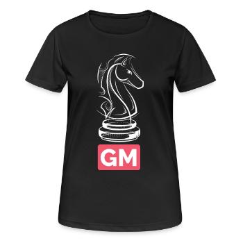 Tournoi de joueurs d’échecs Grand Maître Chevalier GM - T-shirt respirant Femme - noir - Devant - AI Model Female 172 light (172cm)