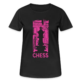 Echecs scratch Chess King en rose - Clubs d’échecs - T-shirt respirant Femme - noir - Devant - AI Model Female 172 light (172cm)