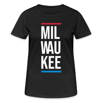 Typographie de Milwaukee Bold City - T-shirt respirant Femme - noir - Devant - AI Model Female 172 light (172cm)
