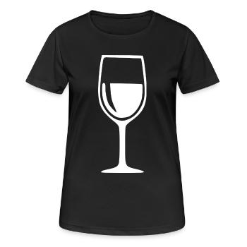 Verre de vin Cadeau de vin Black Grapevine - T-shirt respirant Femme - noir - Devant - AI Model Female 172 light (172cm)