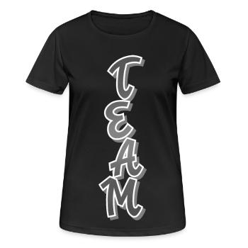 Team - Frauen T-Shirt atmungsaktiv - Schwarz - Vorne - AI Model Female 172 light (172cm)