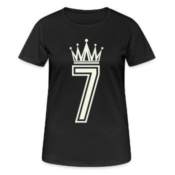 Königliche Sieben Logo - Frauen T-Shirt atmungsaktiv - Schwarz - Vorne - AI Model Female 172 light (172cm)