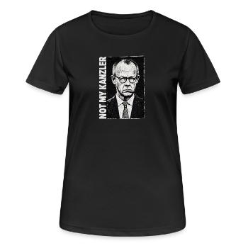 Portrait monochrome dans un style rétro - T-shirt respirant Femme - noir - Devant - AI Model Female 172 light (172cm)