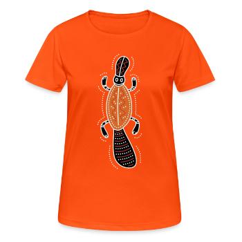 platypus - Frauen T-Shirt atmungsaktiv - Neonorange - Vorne - AI Model Female 172 dark (172cm)