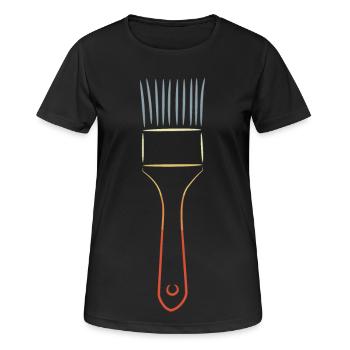 Pinceaux Vintage - T-shirt respirant Femme - noir - Devant - AI Model Female 172 light (172cm)