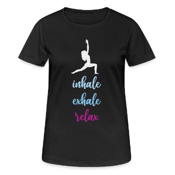 Yoga - Inspirez. Exhaler. Se détendre. - T-shirt respirant Femme - noir - Devant - AI Model Female 172 light (172cm)
