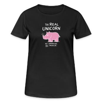 Licorne sans paillettes - T-shirt respirant Femme - noir - Devant - AI Model Female 172 light (172cm)