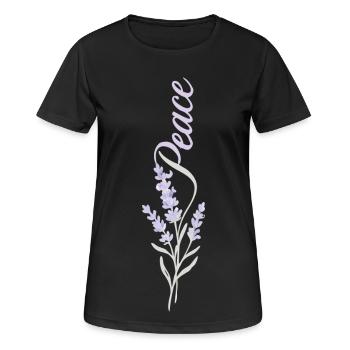 Fleur de lavande de la paix - T-shirt respirant Femme - noir - Devant - AI Model Female 172 light (172cm)