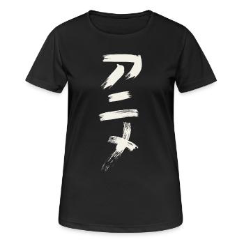 Anime - Auf Japanisch  - Frauen T-Shirt atmungsaktiv - Schwarz - Vorne - AI Model Female 172 light (172cm)