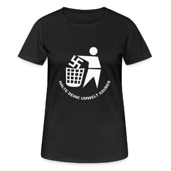Halte Deine Umwelt Sauber - Frauen T-Shirt atmungsaktiv - Schwarz - Vorne - AI Model Female 172 light (172cm)