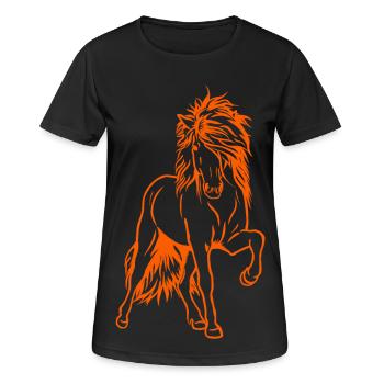 Étalon d’Islande en orange - T-shirt respirant Femme - noir - Devant - AI Model Female 172 light (172cm)