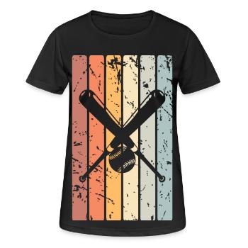 Baseball - Frauen T-Shirt atmungsaktiv - Schwarz - Vorne - AI Model Female 172 light (172cm)