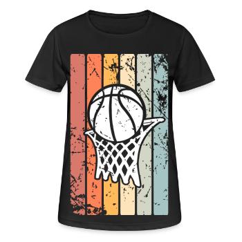 Basketball Basketballer - Frauen T-Shirt atmungsaktiv - Schwarz - Vorne - AI Model Female 172 light (172cm)