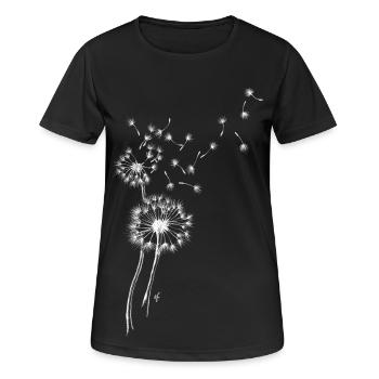 Pusteblumen - Frauen T-Shirt atmungsaktiv - Schwarz - Vorne - AI Model Female 172 light (172cm)
