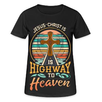 Highway to Heaven Cross - Women's Breathable T-Shirt - black - Front - AI Model Female 172 light (172cm)