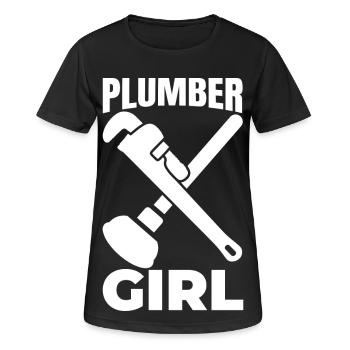Plumber - Women's Breathable T-Shirt - black - Front - AI Model Female 172 light (172cm)