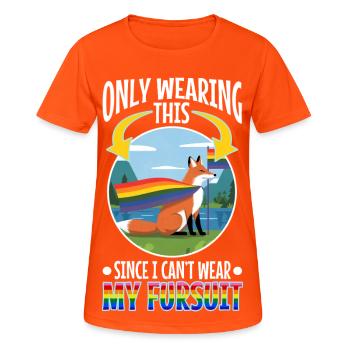 Certified furry - Frauen T-Shirt atmungsaktiv - Neonorange - Vorne - AI Model Female 172 dark (172cm)