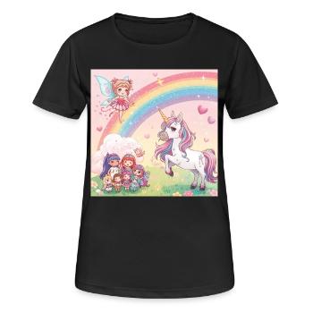 Rainbow Fairy and Unicorn Dream - Women's Breathable T-Shirt - black - Front - AI Model Female 172 light (172cm)