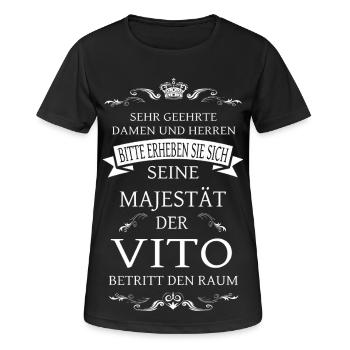 Sa Majesté le Vito entre dans la pièce - T-shirt respirant Femme - noir - Devant - AI Model Female 172 light (172cm)