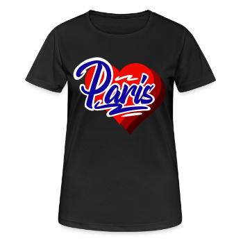 Paris - T-shirt respirant Femme - noir - Devant - AI Model Female 172 light (172cm)