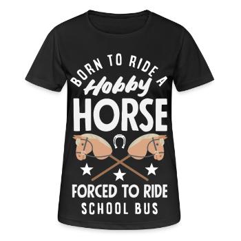 Hobby Horse School Bus Reiten - Frauen T-Shirt atmungsaktiv - Schwarz - Vorne - AI Model Female 172 light (172cm)