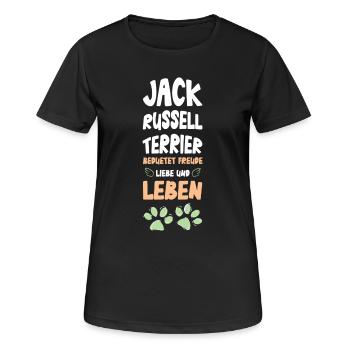 Jack Russell Terrier Lebensfreude - Frauen T-Shirt atmungsaktiv - Schwarz - Vorne - AI Model Female 172 light (172cm)