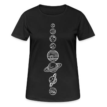 Planètes du système solaire – Espace du système solaire - T-shirt respirant Femme - noir - Devant - AI Model Female 172 light (172cm)